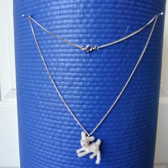 Fuzzy Bambi-Like Deer Necklace - Vintage - Picture 3 of 7